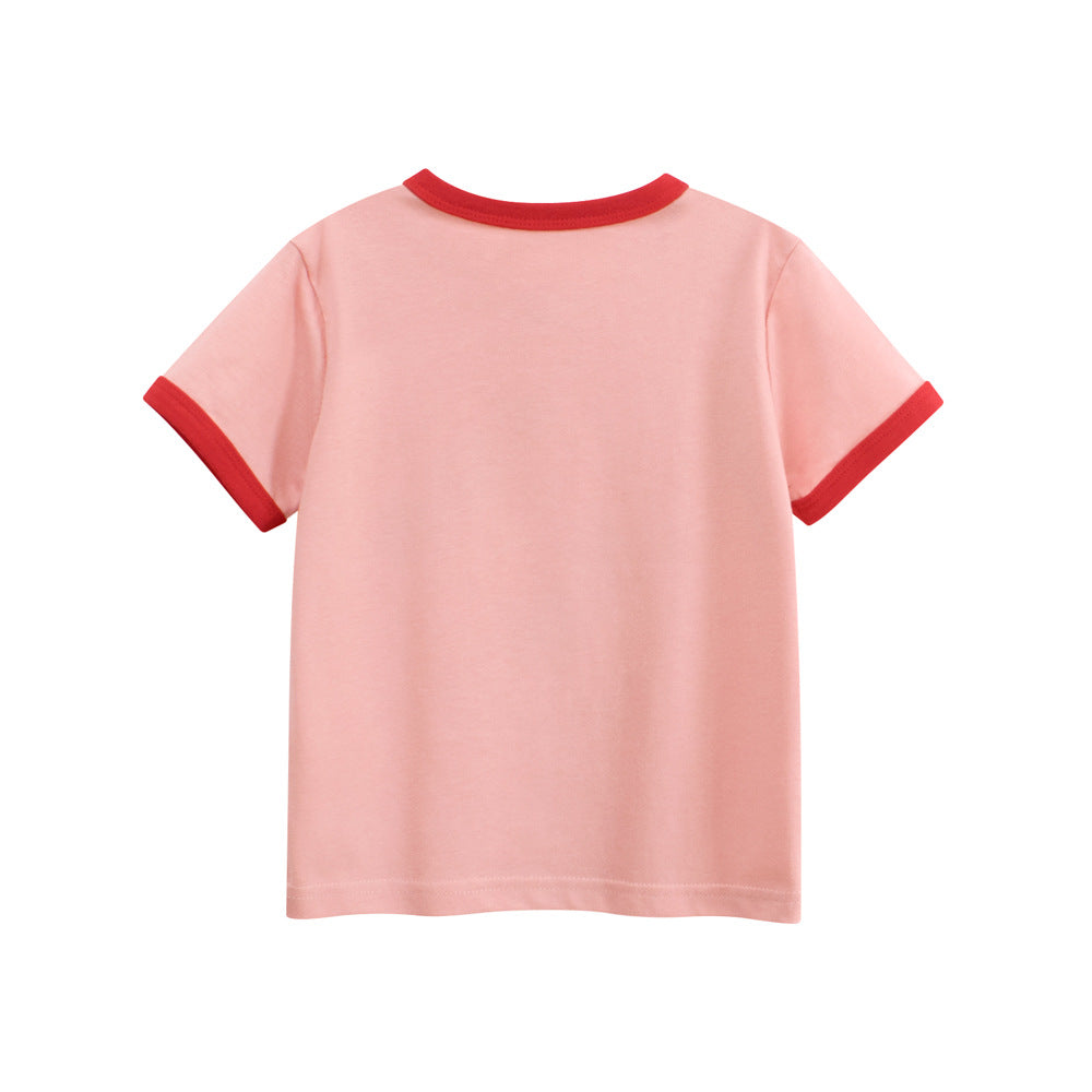 Summer Girls’ Colorful Bubbles Pattern T-shirt in European and