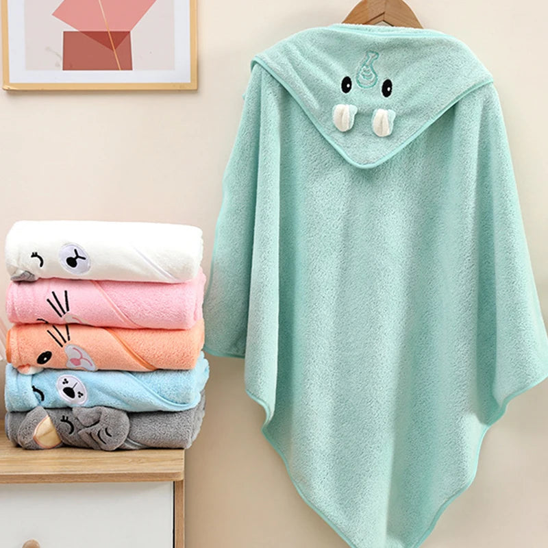 Toddler Baby Hooded Towels Super Soft Newborn Kids Bathrobe Warm