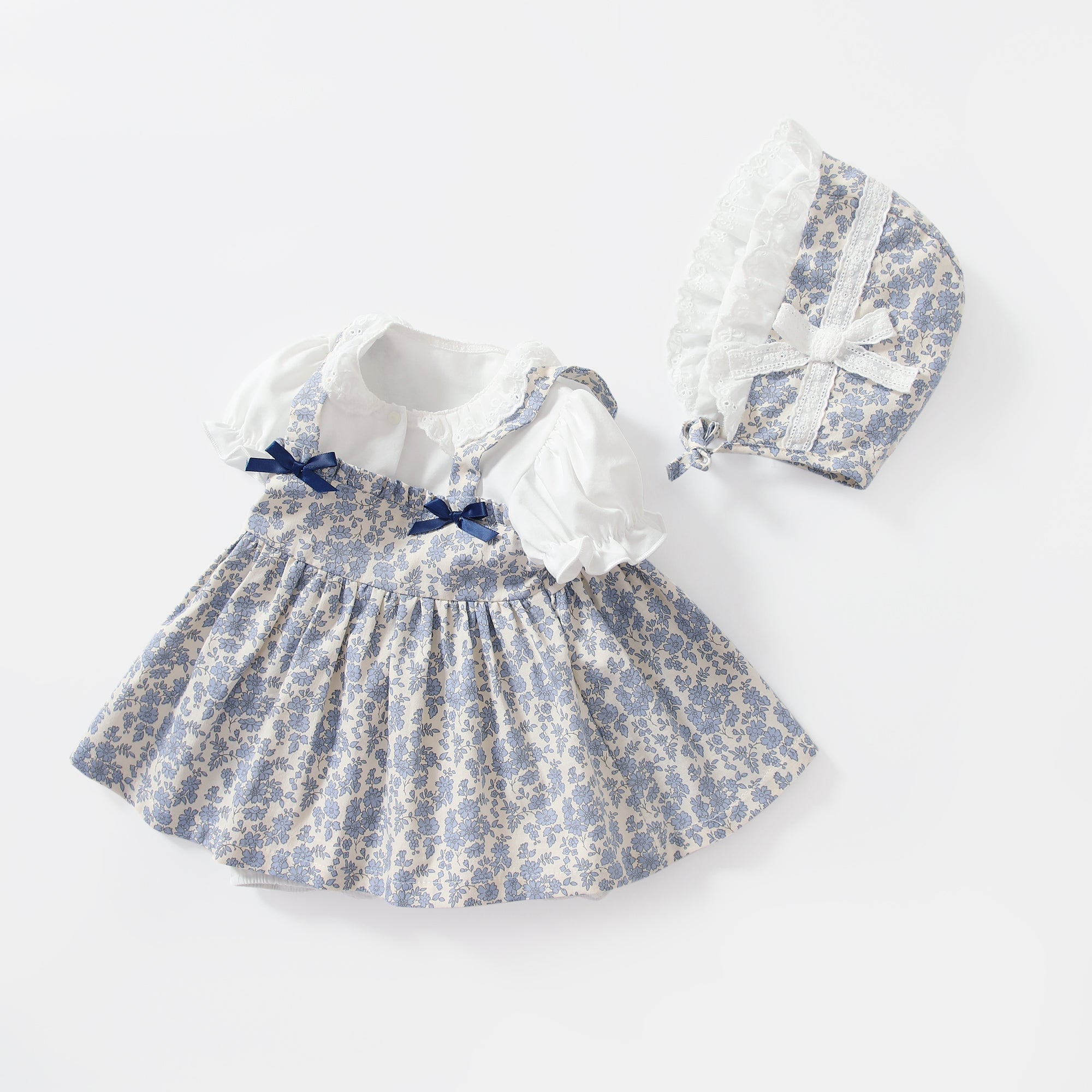Baby Girl Short Sleeve False Little Floral Print Party Dress